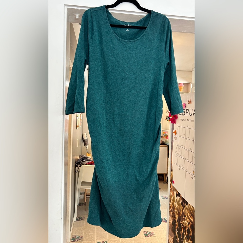Isabel Maternity by Ingrid & Isabel Teal Long Sleeve Dress